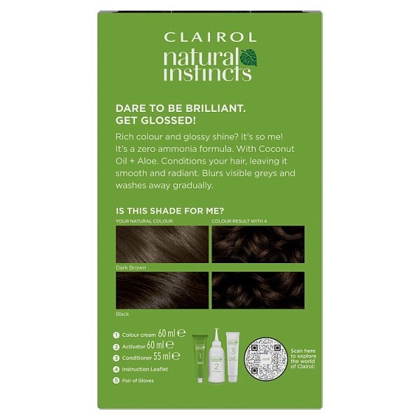 Clairol Natural Instincts Hair Dye 4 Dark Brown