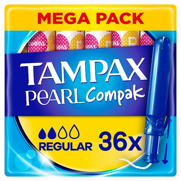 Tampax Compak Pearl Applicator Tampons Regular x36