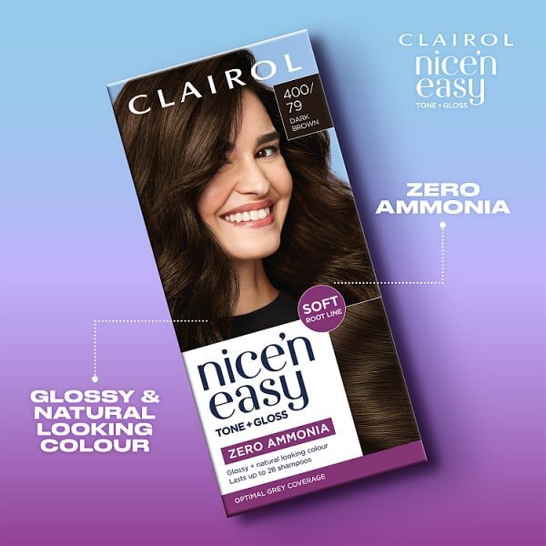 Clairol Nice'n Easy Tone+Gloss Semi-Permanent Hair Dye Dark Brown