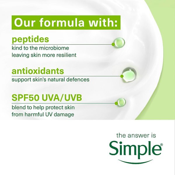 Simple Kind To Skin Spf50 Peptide Moisturiser 40Ml