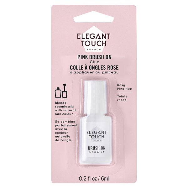 Elegant Touch Pink Brush On Nail Glue