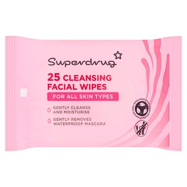 Superdrug Cleansing Biodegradable Face Wipes Normal Skin x25