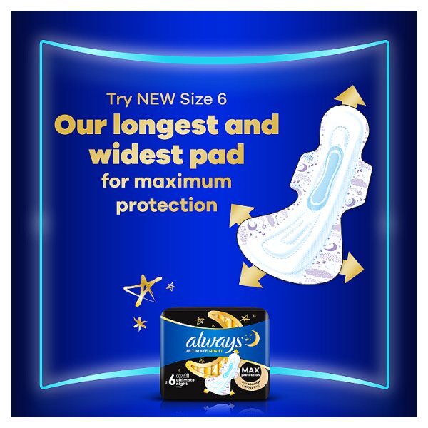 Always Ultra Sanitary Towels Secure Night Wings Size 4 16CT