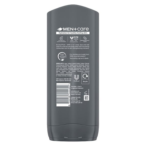 Dove Men+Care Eucalyptus + Mint 3-in-1 Hair, Face and Body Wash 400 ml