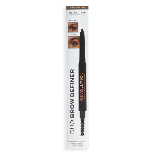 Revolution Duo Brow Definer Pencil Dark Brown