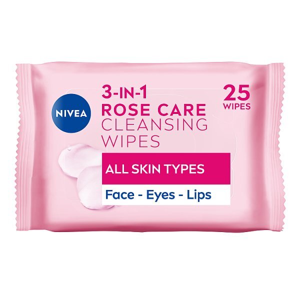 NIVEA Biodegradable Rose Care Micellar Wipes, 25 Wipes