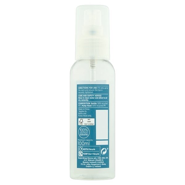 Superdrug Pump Travel Bottle 100ml