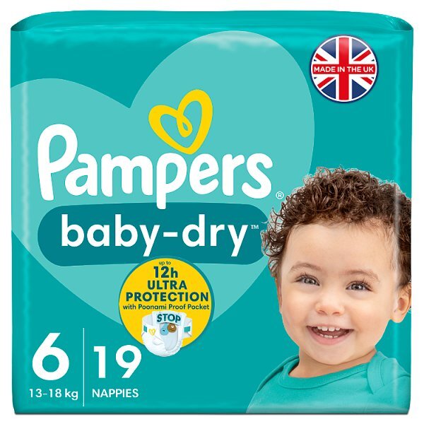 Pampers Baby-Dry Size 6 Nappies Carry Pack x19