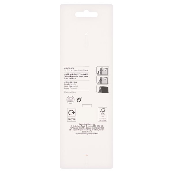Superdrug Phone Charm Pearl Effect