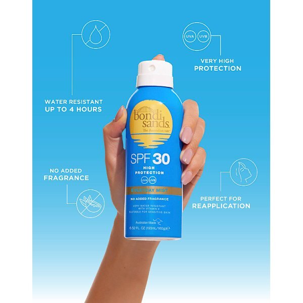 Bondi Sands Spf30 Aerosol Mist Spray Fragrance Free 160G
