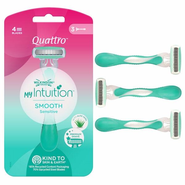 MyIntuition Quattro Sensitive Comfort Disposable Razor 3pk