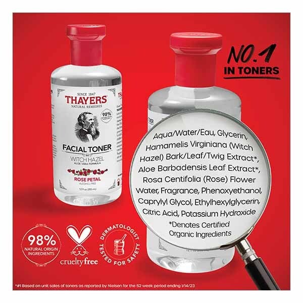 Thayers Hydrating Alcohol-Free Facial Toners - Rose Petal