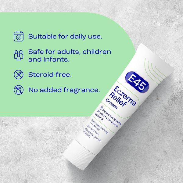 E45 Eczema Relief Emollient Cream To Repair & Soothe 60Ml