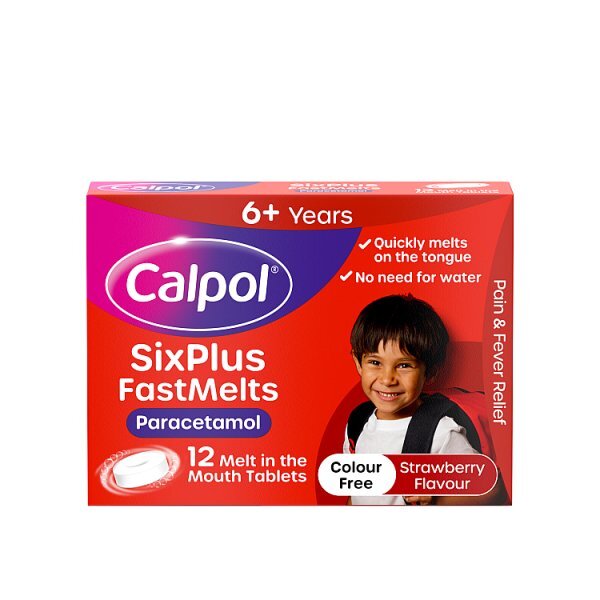 Calpol 6+ Years Fastmelts Colour & Sugar Free 12s