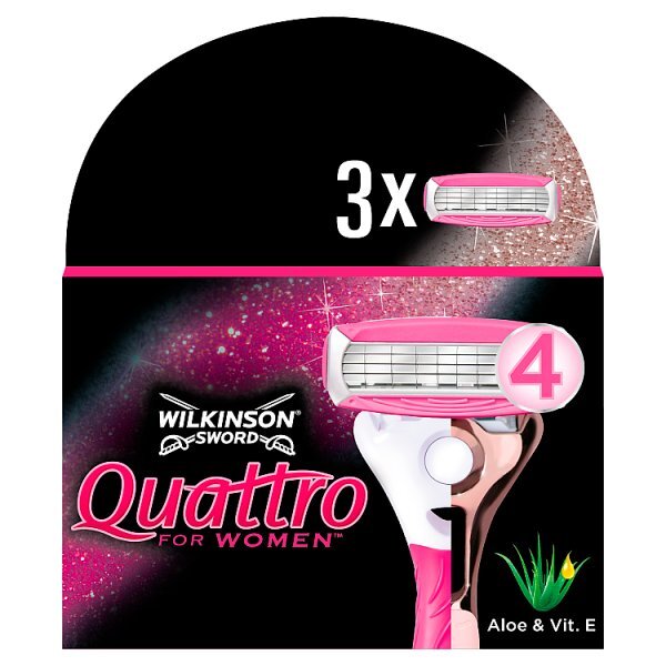 Wilkinson Sword Quattro For Women Razor Blades 3pk