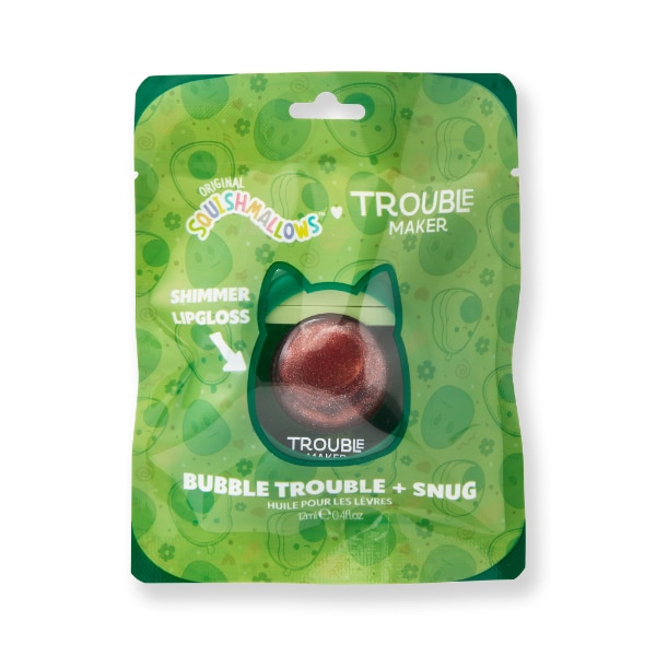 Trouble Maker x Squishmallows Austin the Avocado Brown Bubble Trouble with Snug