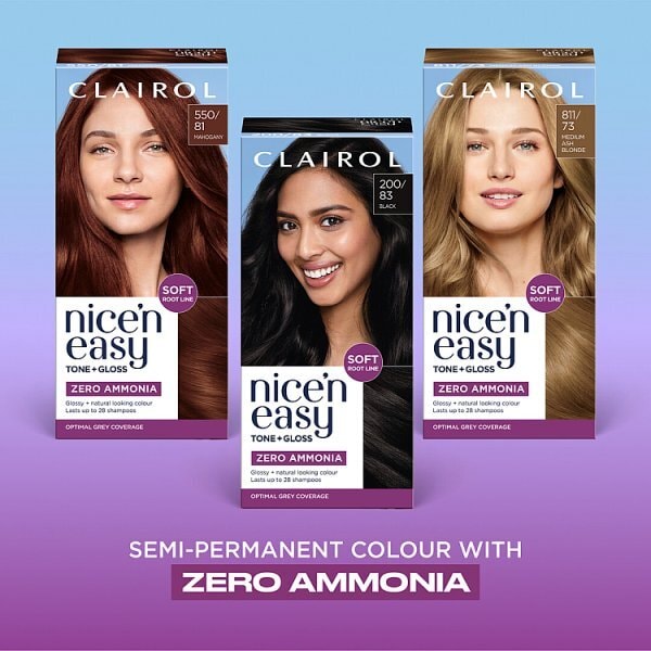 Clairol Nice'n Easy Tone+Gloss Semi-Permanent Hair Dye 200/83 Black