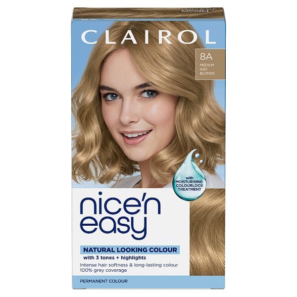 Clairol Nice'N Easy Crème Permanent Hair Dye 8A Medium Ash Blonde