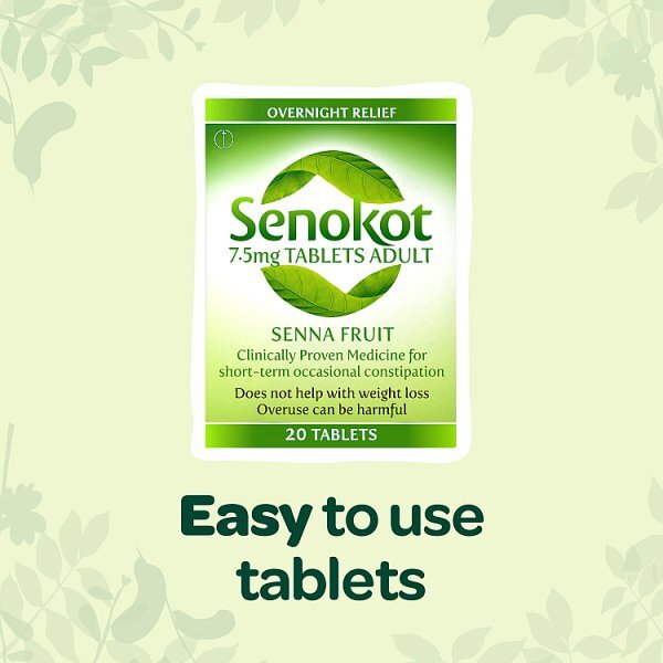 Senokot 7.5mg Tablets Adult Senna Laxative Constipation 20s