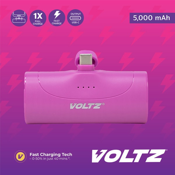 Voltz 5K Power Bank Usb-C Purple