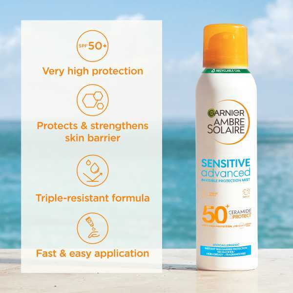 Garnier Ambre Solaire Spf50+ Sensitive Advanced Mist 150Ml
