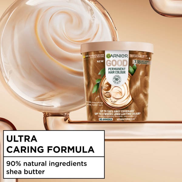 Garnier GOOD Hair Dye 7.33 Hot Honey Blonde, 100% Grey Coverage