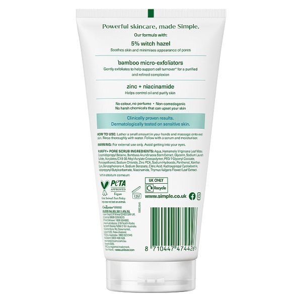 Simple Purify+ Pore Scrub 150 ml