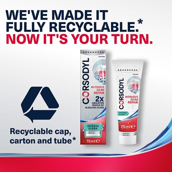 Corsodyl Advanced + Intensive Gum Repair Toothpaste, 75ml