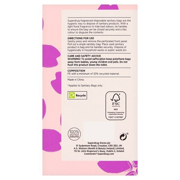 Superdrug Sanitary Bags