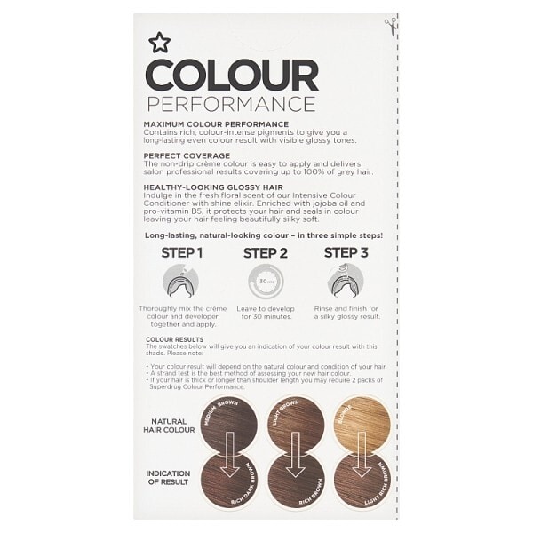 Superdrug Performance Permanent Hair Dye Rich Brown 6.7