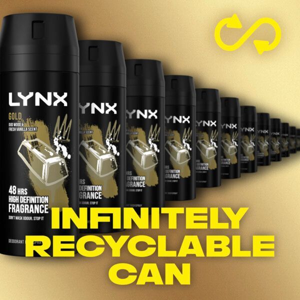 Lynx Deodorant Bodyspray Aerosol Gold 150ml