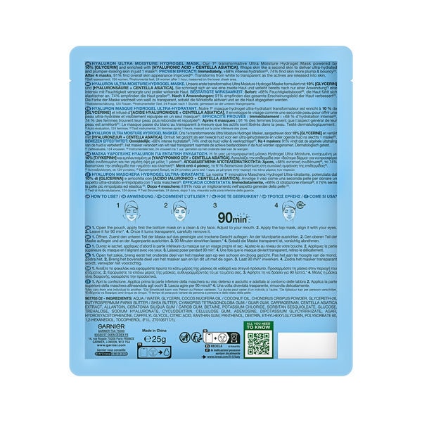 Garnier Hyaluron Hydrogel Mask