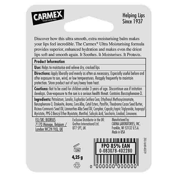 Carmex Ultra Moisturising Lip Balm Pomegranate SPF 15 4.25g