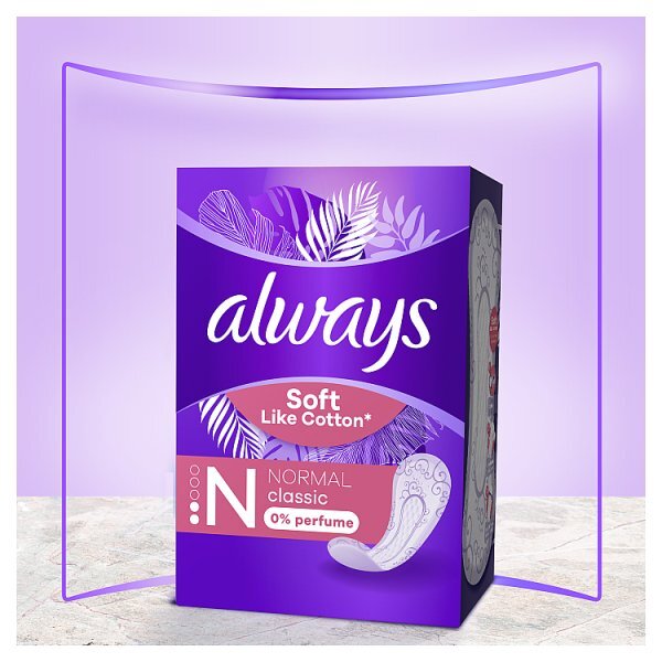 Always Soft Like Cotton Normal Liners 0% Perfume x 18