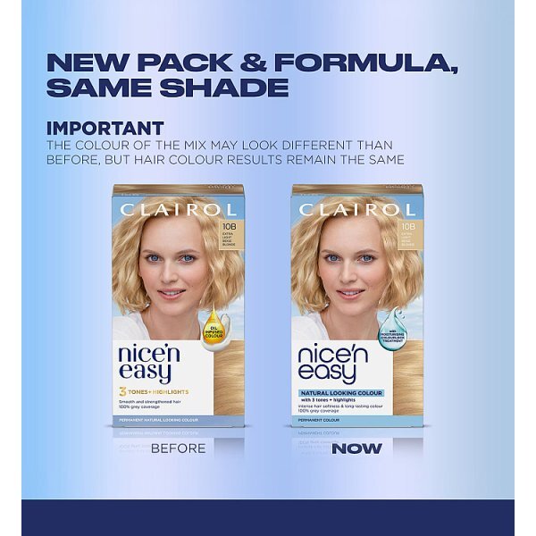 Clairol Nice'N Easy Crème Permanent Hair Dye 10B Light Beige Blonde