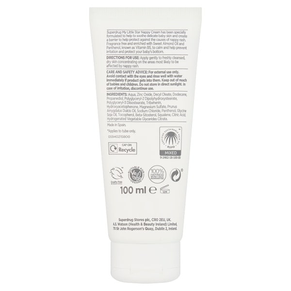 Superdrug My Little Star Vegan Nappy Cream 150ml