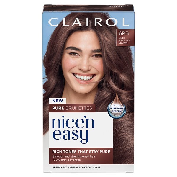 Clairol Nice'n Easy Pure Brunettes Permanent Hair Dye Hazelnut Brown