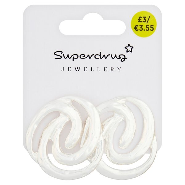 Superdrug Swirl Silver Tone Earrings