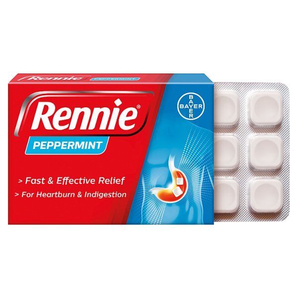 Rennie Peppermint Heartburn & Indigestion Relief 24 Tablets