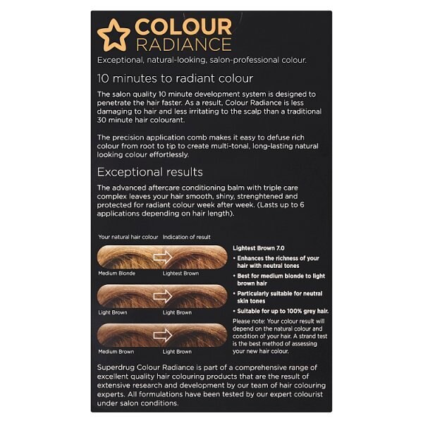 Superdrug Colour Radiance Permanent Hair Dye Lightest Brown