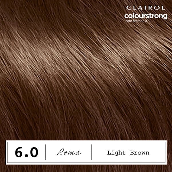 Clairol Colour Strong Permanent Hair Dye 6.0 Light Brown