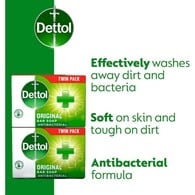 Dettol Original Antibacterial Hand Soap Bar 2 X 100g