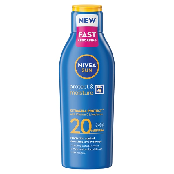 NIVEA SUN Protect & Moisture Sun Cream Lotion SPF 20, 200ml