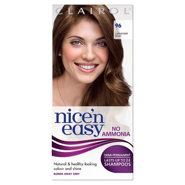 Clairol Nice'n Easy No Ammonia Hair Dye, 96 Lightest Brown
