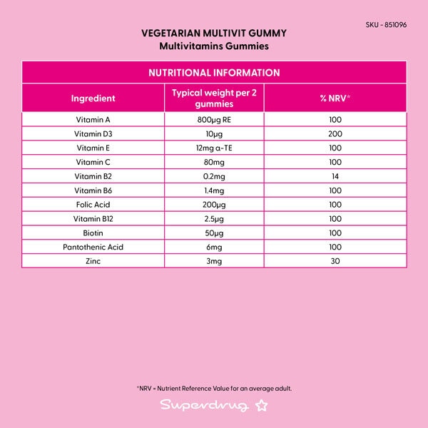Superdrug Vegan Multivitamin Gummies 60s