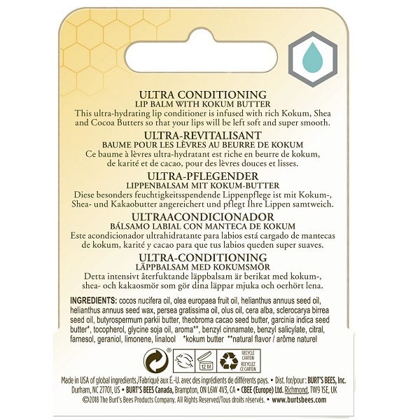 Burt's Bees 100% Natural Origin Lip Balm Ultra Conditioning
