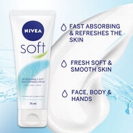 NIVEA Soft Moisturiser Cream for Face, Hands & Body, 75ml