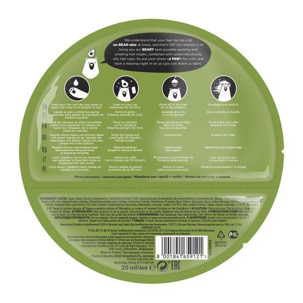 Bear Fruits Avocado Oil Repair Nourish Hair Mask & Hair Cap