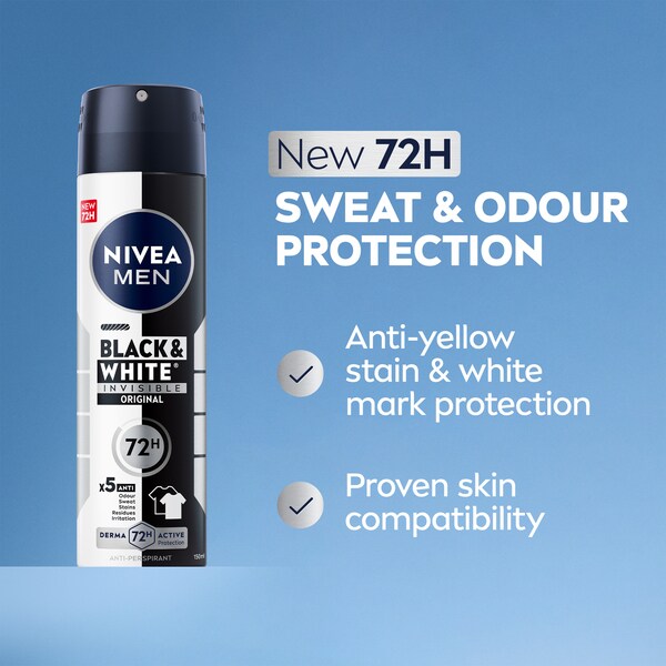 NIVEA MEN  Black & White Anti-Perspirant Deodorant 150ml