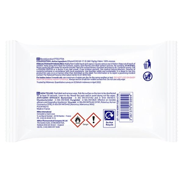 Milton Antibacterial Surface Wipes x30